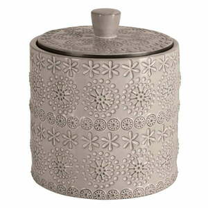 Beżowy porcelanowy organizer łazienkowy na waciki Relief – Spirella obraz