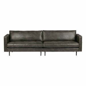 Czarna sofa z imitacji skóry 277 cm Rodeo – WOOOD obraz