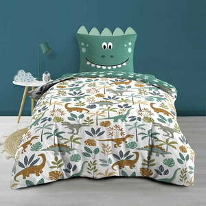 Biało-zielona bawełniana pościel dziecięca jednoosobowa 140x200 cm Dina – douceur d'intérieur obraz