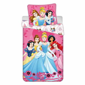 Bawełniana jednoosobowa pościel dziecięca 140x200 cm Księżniczki "Heart" – Jerry Fabrics obraz