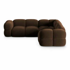 Ciemnobrązowy aksamitny narożnik Loretto – Cosmopolitan Design obraz