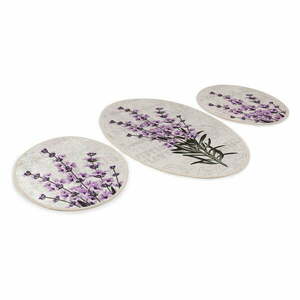 Fioletowo-beżowe dywaniki łazienkowe zestaw 3 szt. 60x100 cm Lavender – Foutastic obraz