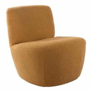 Żółty fotel z materiału bouclé Ada – Leitmotiv obraz