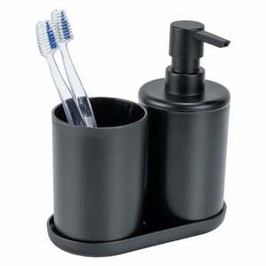 Czarny plastikowy zestaw akcesoriów łazienkowych Fano – Allstar obraz