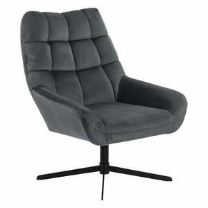 Szary obrotowy aksamitny fotel Paris – Actona obraz