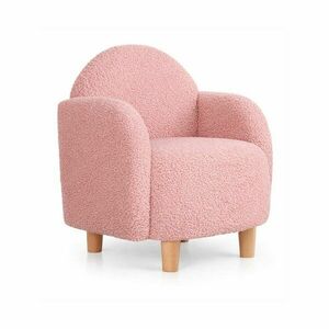 Różowy fotel dziecięcy z materiału bouclé Moylo – Artie obraz