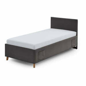 Antracytowe tapicerowane łóżko dziecięce ze schowkiem ze stelażem 90x200 cm Cool – Meise Möbel obraz