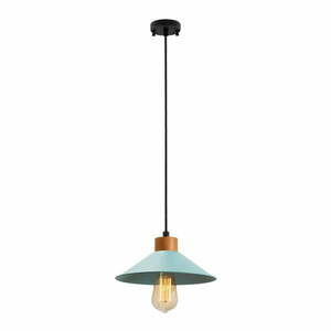 Turkusowa/w naturalnym kolorze lampa wisząca z metalowym kloszem ø 24 cm Manavgat – Opviq lights obraz