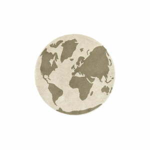 Zielono-kremowy bawełniany dywan dziecięcy odpowiedni do prania/tkany ręcznie ø120 cm World Map – Lorena Canals obraz