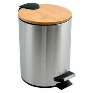 Stalowy kosz na śmieci z pedałem w kolorze matowego srebra 3 l Adonis – Spirella obraz