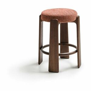 Hoker w kolorze ceglasto-ciemnonaturalnym z litego drewna jesionowego (wysokość siedziska 65 cm) Granite – Kave Home obraz