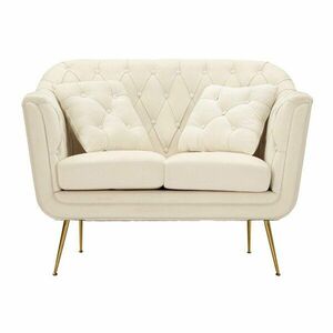 Kremowa aksamitna sofa 130 cm Budapest – Mauro Ferretti obraz