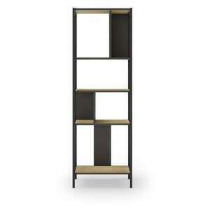 Czarny regał w dekorze dębu 58x175 cm Alabama – Marckeric obraz