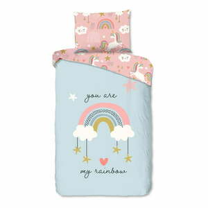 Niebiesko-różowa bawełniana pościel dziecięca jednoosobowa 140x200 cm Suus – Good Morning obraz
