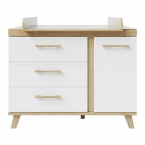 Biała komoda dziecięca w dekorze dębu z przewijakiem 118x103x78 cm Smile – Roba obraz