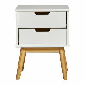 Biała szafka nocna z litego drewna sosnowego Marckeric Baku obraz