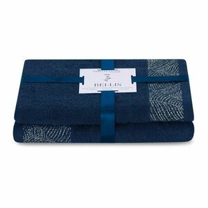 Ciemnoniebieskie bawełniane ręczniki zestaw 2 szt. frotte Bellis – Restilo obraz