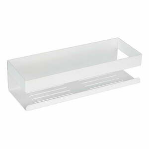 Półka łazienkowa z mocowaniem Turbo-loc ze stali nierdzewnej w matowym białym kolorze bez wiercenia Genova – Wenko obraz