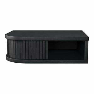 Czarna szafka nocna w dekorze dębu Farsta – Woodman obraz