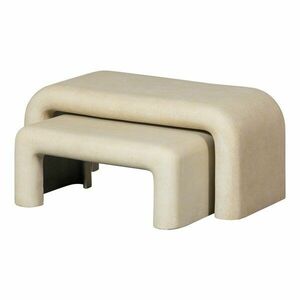 Kremowe stoliki w dekorze kamienia zestaw 2 szt. 42x92 cm Stani – WOOOD obraz