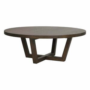 Ciemnobrązowy okrągły stolik w dekorze dębu ø 110 cm Boxford – Rowico obraz