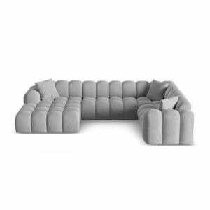 Jasnoszary narożnik z tkaniny szenilowej (prawostronny/w kształcie litery U) Treno – Cosmopolitan Design obraz