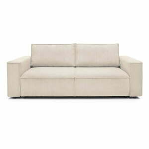 Beżowa sztruksowa rozkładana sofa 245 cm Nihad – Bobochic Paris obraz