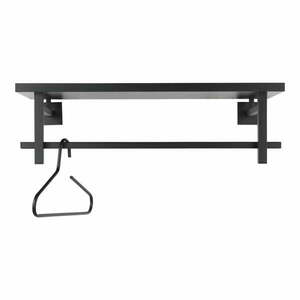 Czarny metalowy wieszak ścienny z półką 76 cm Simplon – Spinder Design obraz