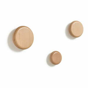 Ścienne drewniane haczyki w naturalnym kolorze zestaw 3 szt. Nadue – Kave Home obraz