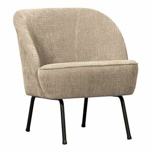 Beżowy fotel z tkaniny szenilowej Vogue – WOOOD obraz