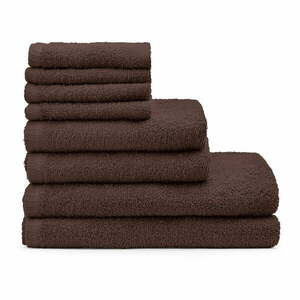 Brązowe bawełniane ręczniki zestaw 8 szt. szybkoschnące/frotte Quick Dry – Catherine Lansfield obraz