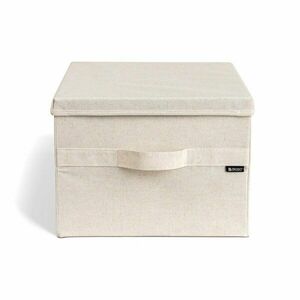 Beżowy tekstylny pojemnik z pokrywką 36x46x25 cm Soft Storage Large – Bigso obraz