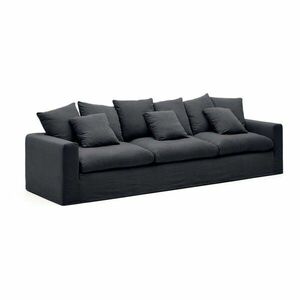 Antracytowa lniana sofa 340 cm Nora – Kave Home obraz