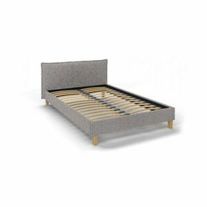 Szare tapicerowane łóżko dwuosobowe ze stelażem 140x200 cm Tina – Ropez obraz