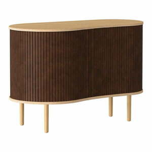 Brązowa niska komoda w dekorze dębu z drzwiami przesuwnymi 100x67 cm Audacious – UMAGE obraz