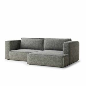 Szary rozkładany narożnik ze schowkiem z tkaniny szenilowej (prawostronny/z szezlongiem) Velto – Maison de Rêve obraz