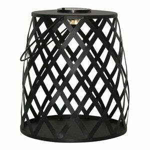 Czarny lampion LED Star Trading Calabria, wys. 28 cm obraz