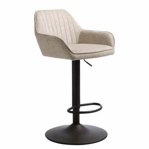 Beżowy tapicerowany hoker z regulowaną wysokością/z podłokietnikami (wysokość siedziska 65 cm) Nolan – Unique Furniture obraz