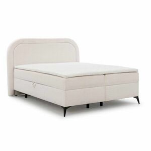 Białe łóżko kontynentalne ze schowkiem 160x200 cm Ornes – Ropez obraz