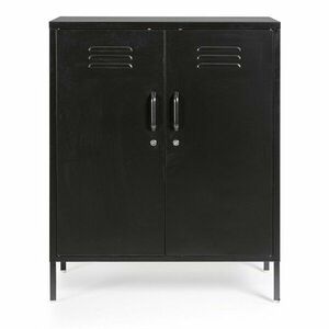 Czarna metalowa szafka z zamkiem 80x101, 5x40 cm Cambridge – Yes Everyday obraz