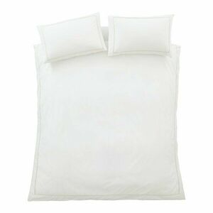 Biało-beżowa pościel jednoosobowa z perkalu bawełnianego 135x200 cm Contrast Trim – Bianca obraz