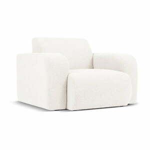 Biały fotel z materiału bouclé Molino – Micadoni Home obraz
