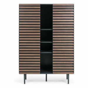 Czarno-naturalna szafka w dekorze orzecha 105x155x40 cm Kesia – Kave Home obraz