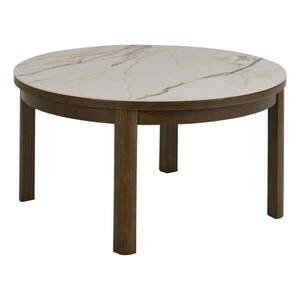 Beżowo-ciemnobrązowy okrągły stolik z ceramicznym blatem ø 90 cm Southampton – Actona obraz