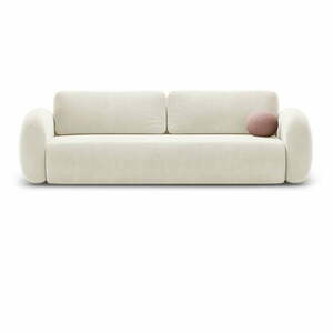Kremowa aksamitna rozkładana/ze schowkiem sofa 262 cm Tonale – Cosmopolitan Design obraz