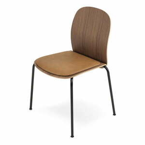 Brązowe/koniakowe krzesła zestaw sztaplowane 2 szt. w dekorze orzecha Book – Gazzda obraz