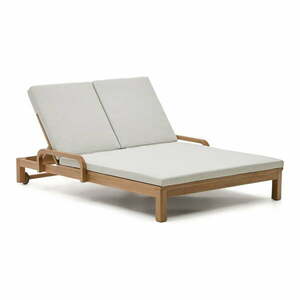 Biały dwuosobowy drewniany leżak ogrodowy Sonsaura – Kave Home obraz