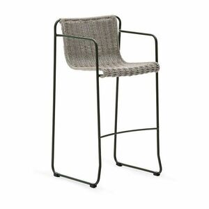 Szarozielony metalowy hoker ogrodowy Maurina – Kave Home obraz