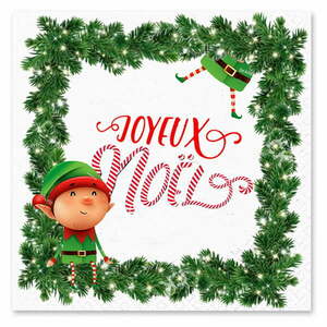 Serwetki zestaw 20 szt. 33x33 cm Prankster Elf – Homéa obraz