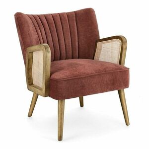 Ceglasty aksamitny fotel Virna – Bizzotto obraz